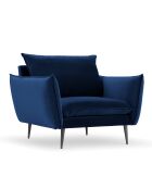 Fauteuil Velours Elio bleu roi - 93x100x97 cm