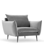 Fauteuil Velours Elio gris clair - 93x100x97 cm