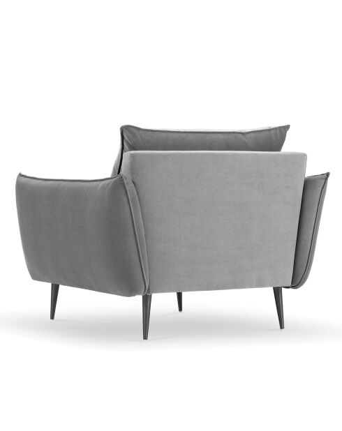 Fauteuil Velours Elio gris clair - 93x100x97 cm