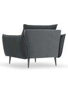Fauteuil Velours Elio gris - 93x100x97 cm