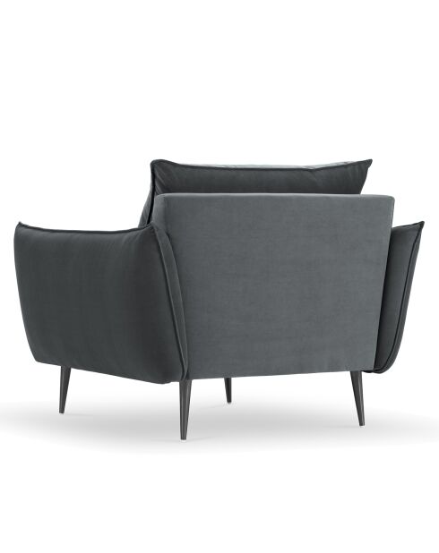 Sillón Elio de terciopelo gris - 93x100x97 cm