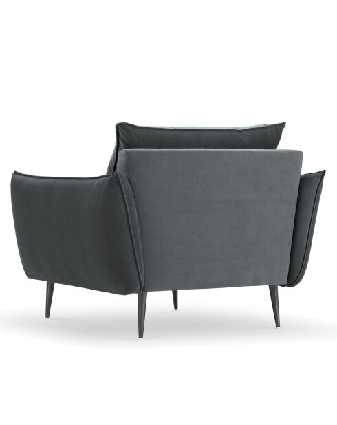 Fauteuil Velours Elio gris - 93x100x97 cm
