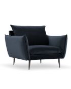 Fauteuil Velours Elio bleu foncé - 93x100x97 cm
