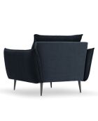 Fauteuil Velours Elio bleu foncé - 93x100x97 cm