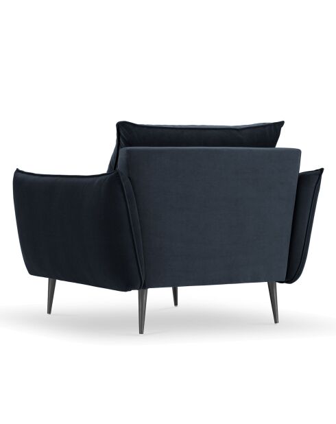 Fauteuil Velours Elio bleu foncé - 93x100x97 cm