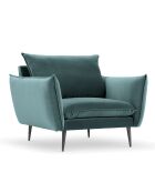 Fauteuil Velours Elio pétrole - 93x100x97 cm