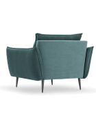 Fauteuil Velours Elio pétrole - 93x100x97 cm
