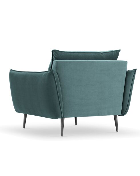 Fauteuil Velours Elio pétrole - 93x100x97 cm