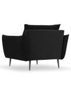 Fauteuil Velours Elio noir - 93x100x97 cm
