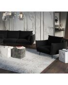 Fauteuil Velours Elio noir - 93x100x97 cm