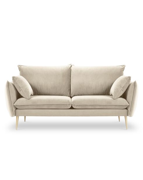 Canapé Velours Elio beige - 158x100x97 cm
