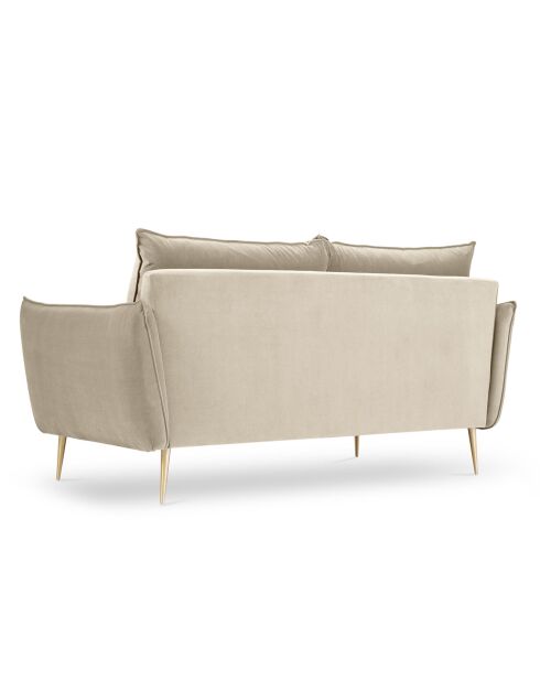 Canapé Velours Elio beige - 158x100x97 cm