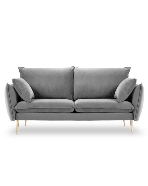Canapé Velours Elio gris clair - 158x100x97 cm