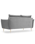 Canapé Velours Elio gris clair - 158x100x97 cm