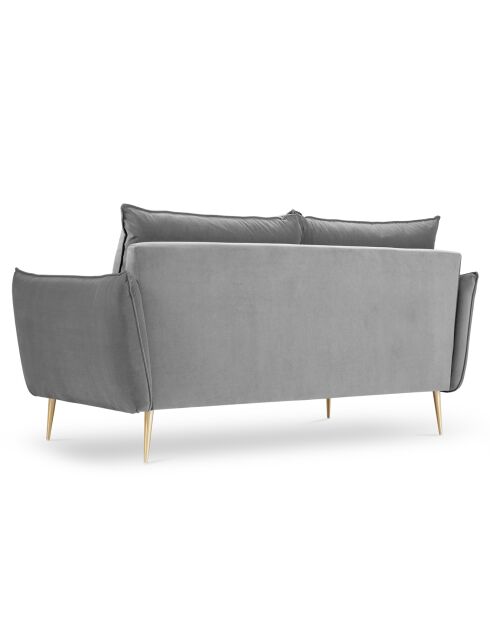 Canapé Velours Elio gris clair - 158x100x97 cm
