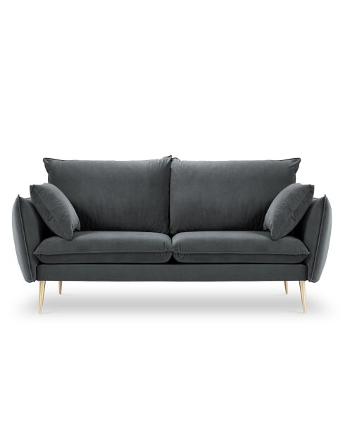 Sofá Elio de terciopelo gris - 158x100x97 cm