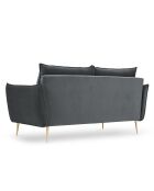 Canapé Velours Elio gris - 158x100x97 cm