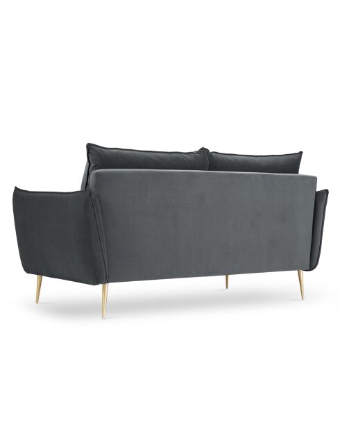 Canapé Velours Elio gris - 158x100x97 cm