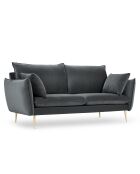Canapé Velours Elio gris - 158x100x97 cm