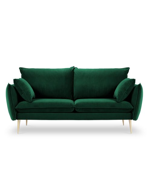 Canapé Velours Elio vert bouteille - 158x100x97 cm