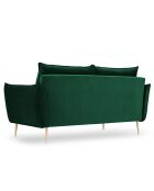 Canapé Velours Elio vert bouteille - 158x100x97 cm