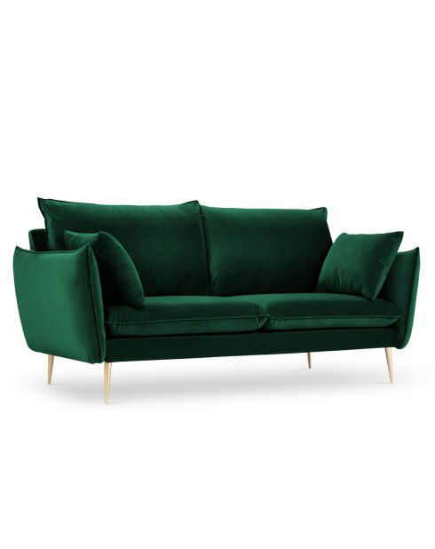 Canapé Velours Elio vert bouteille - 158x100x97 cm