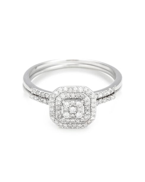 2 Bagues Duo Antique Diamants 0.31 ct or blanc