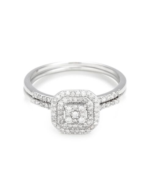 2 Bagues Duo Antique Diamants 0.31 ct or blanc