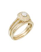 2 Passion Square Duo Ringe aus Gelbgold mit Diamanten 0,75 ct
