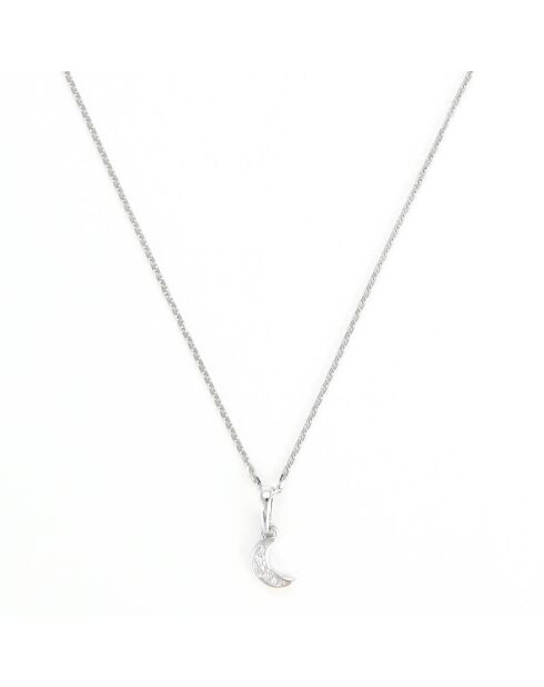 Pendentif Diamond Moon Diamants 0.01 ct or blanc
