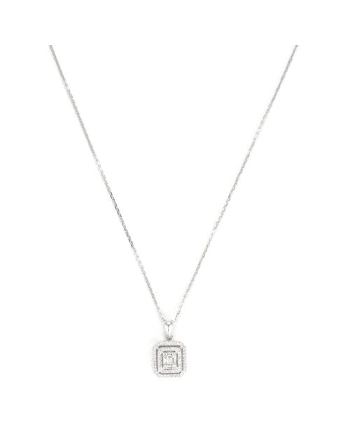 Pendentif Miroir Diamants 0.15 ct or blanc