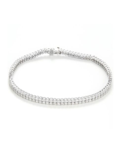 Rangarmband aus 0,9 Karat Weißgold mit Diamanten