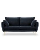 Canapé Velours Elio bleu foncé - 158x100x97 cm