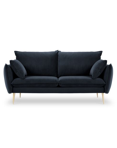 Canapé Velours Elio bleu foncé - 158x100x97 cm