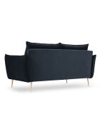 Canapé Velours Elio bleu foncé - 158x100x97 cm