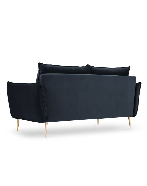 Canapé Velours Elio bleu foncé - 158x100x97 cm
