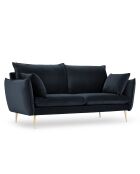 Canapé Velours Elio bleu foncé - 158x100x97 cm