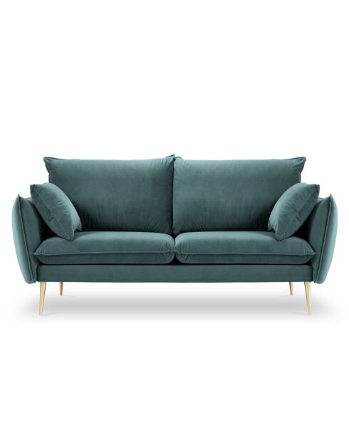 Canapé Velours Elio pétrole - 158x100x97 cm