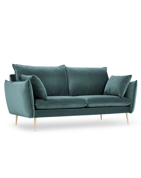 Canapé Velours Elio pétrole - 158x100x97 cm