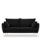 Canapé Velours Elio noir - 158x100x97 cm