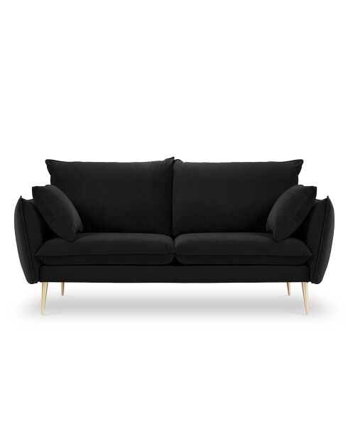 Canapé Velours Elio noir - 158x100x97 cm