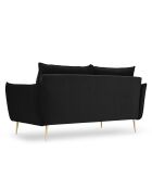 Canapé Velours Elio noir - 158x100x97 cm