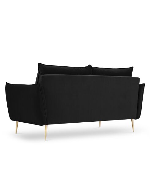 Canapé Velours Elio noir - 158x100x97 cm