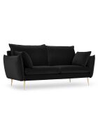Canapé Velours Elio noir - 158x100x97 cm