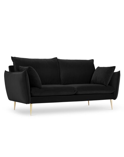 Canapé Velours Elio noir - 158x100x97 cm