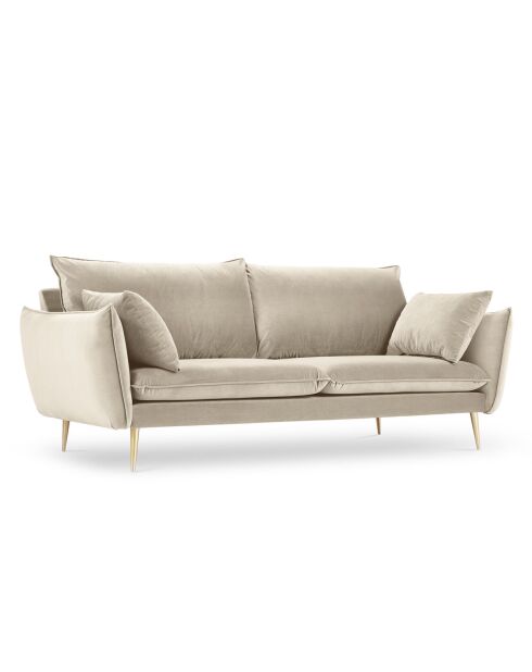 Canapé Velours Elio 2 Places beige - 198x100x97 cm