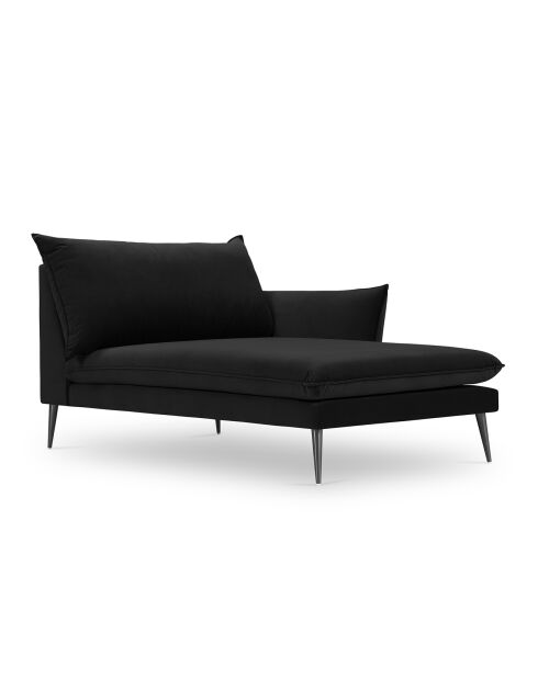 Méridienne Droite Elio noir - 170x107x97 cm