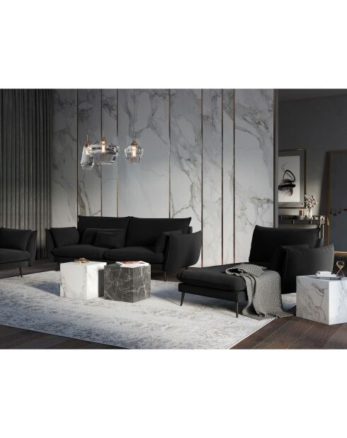 Méridienne Droite Elio noir - 170x107x97 cm