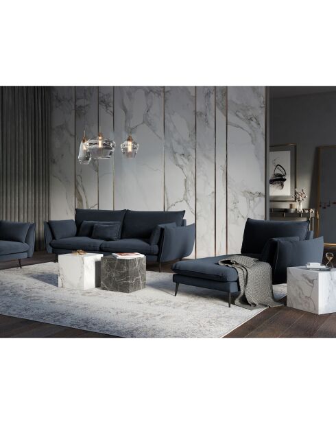 Divano letto destro blu scuro Elio - 170x107x97 cm