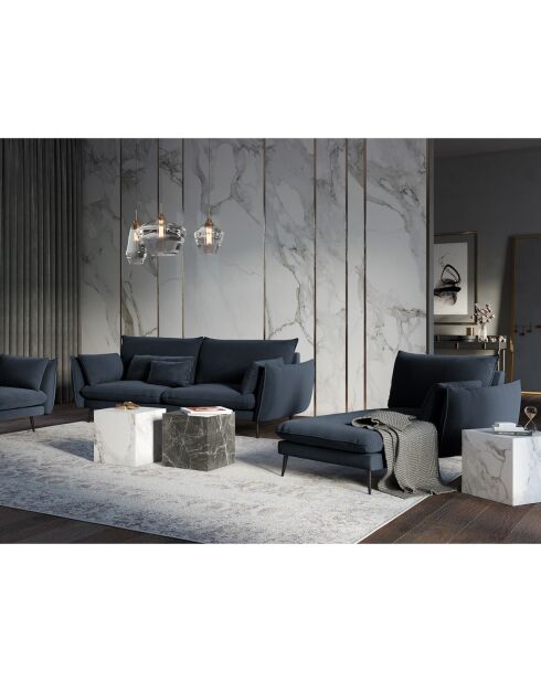 Méridienne Droite Elio bleu foncé - 170x107x97 cm
